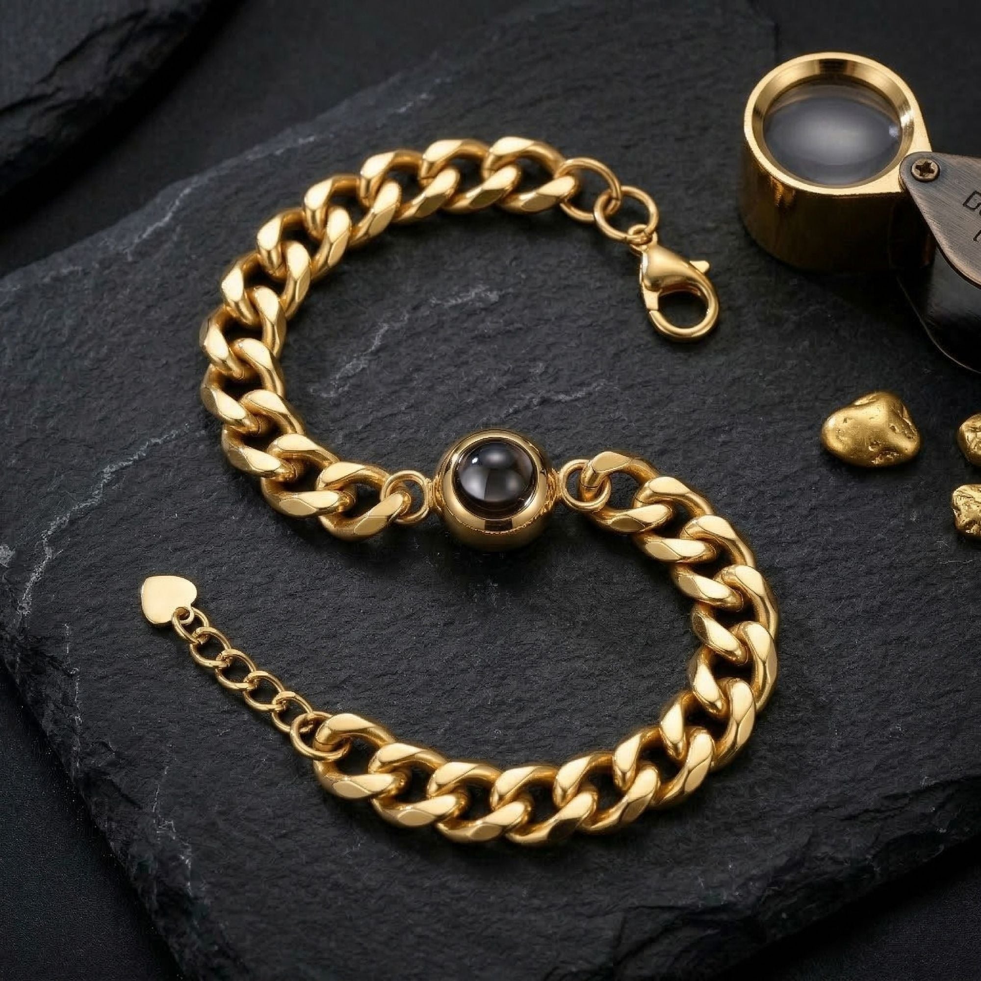 Men's Adjustable Link Chain Bracelet SnapEyelet