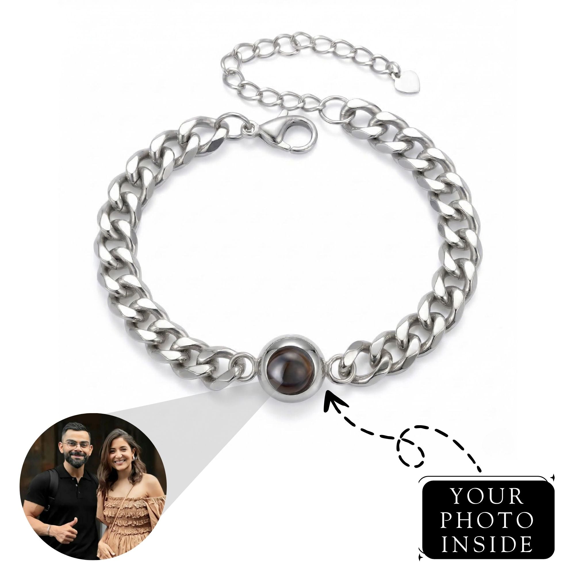 Men's Adjustable Link Chain Bracelet SnapEyelet