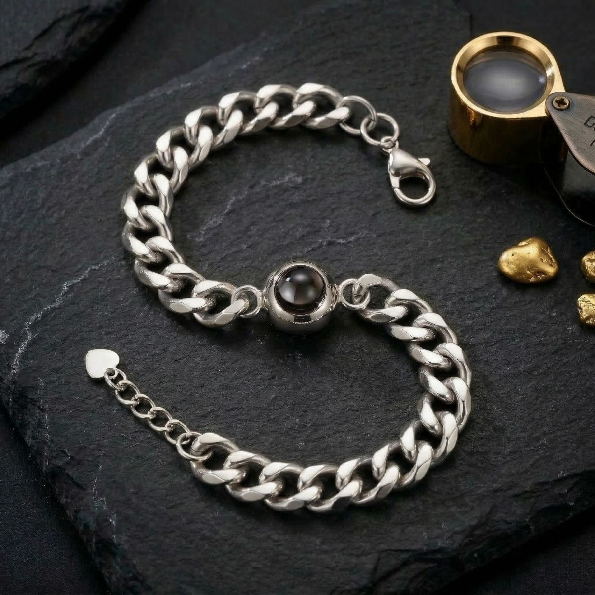 Men's Adjustable Link Chain Bracelet SnapEyelet