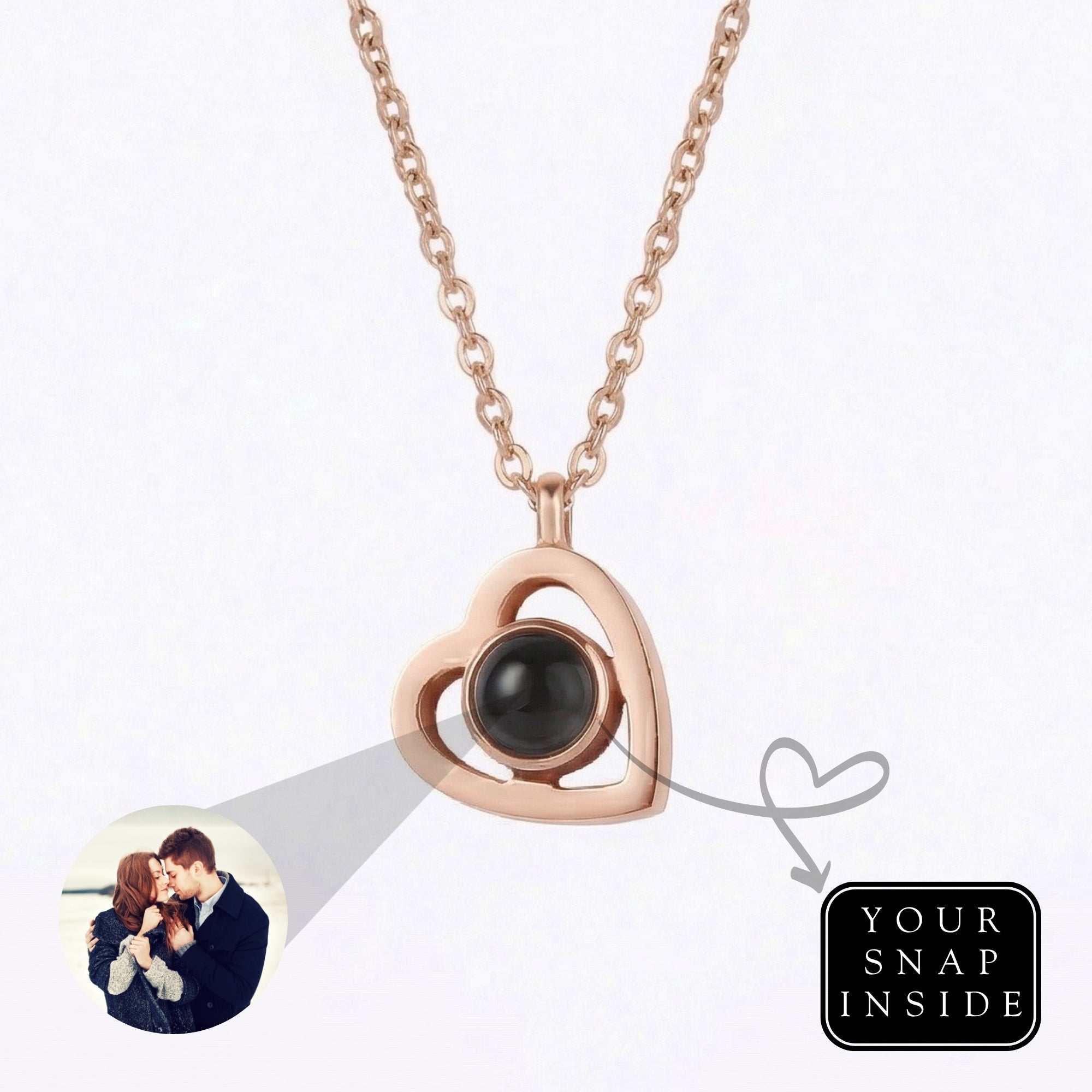Heart photo projection Necklace-SnapEyelet