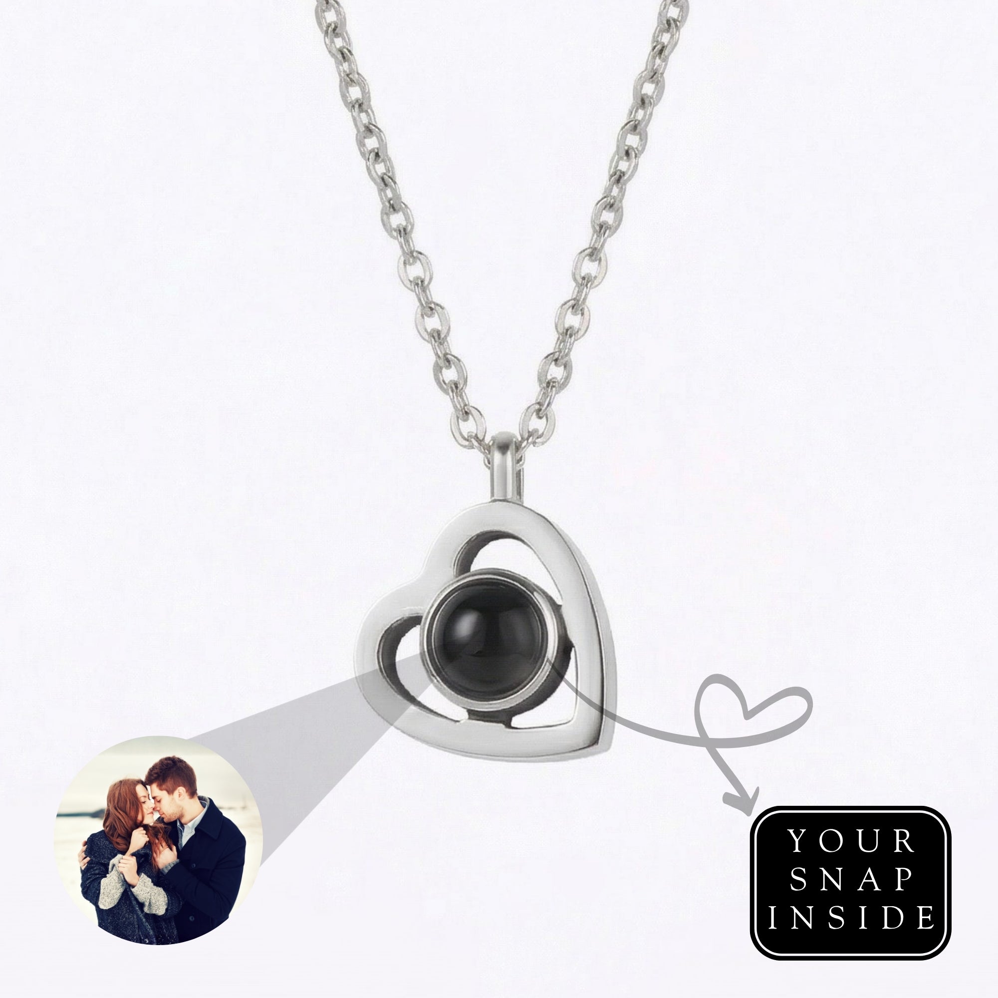 Heart photo projection Necklace-SnapEyelet