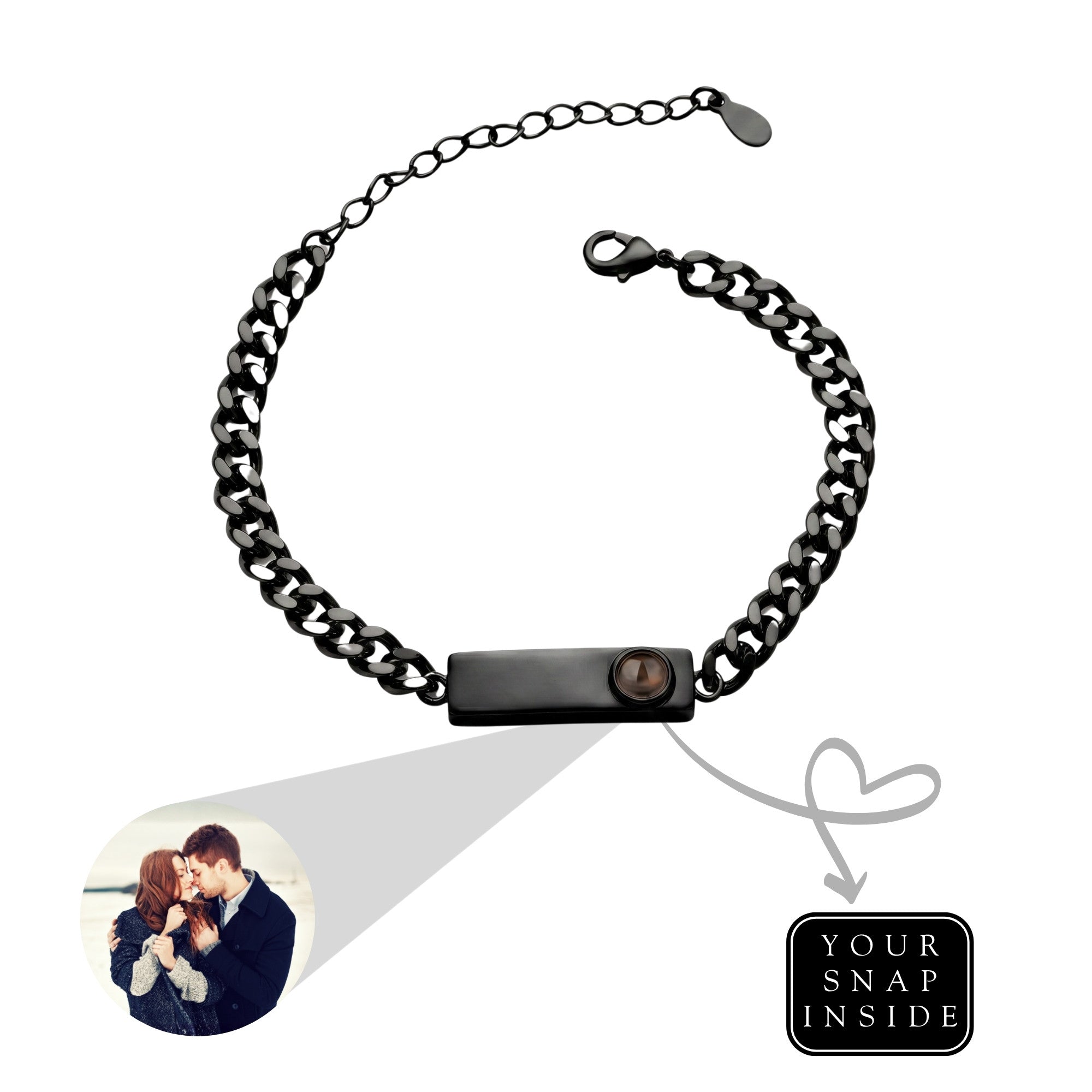 His/Her Hidden photo Projection Bracelet- SnapEyelet