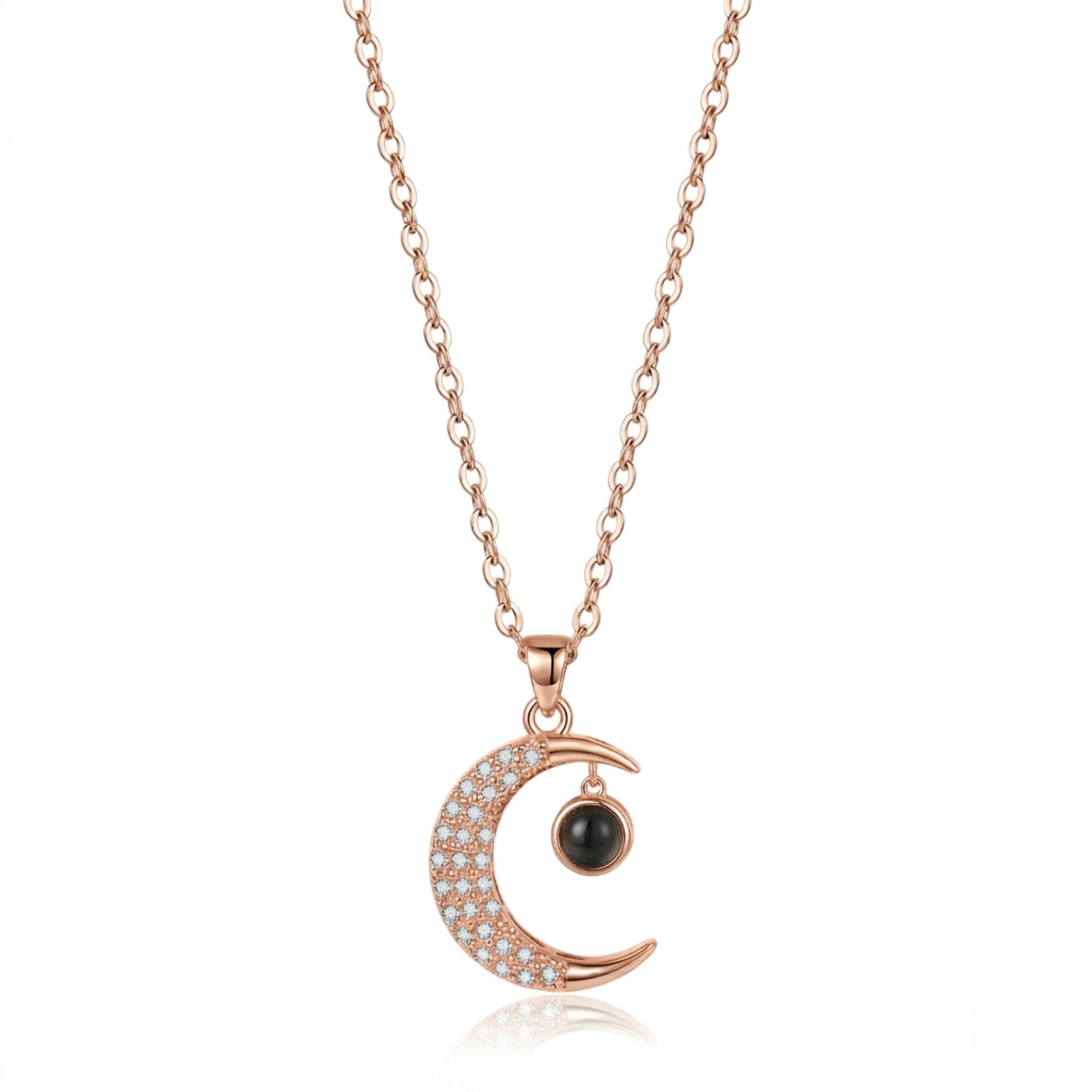 The Hidden Portrait projection moon Necklace