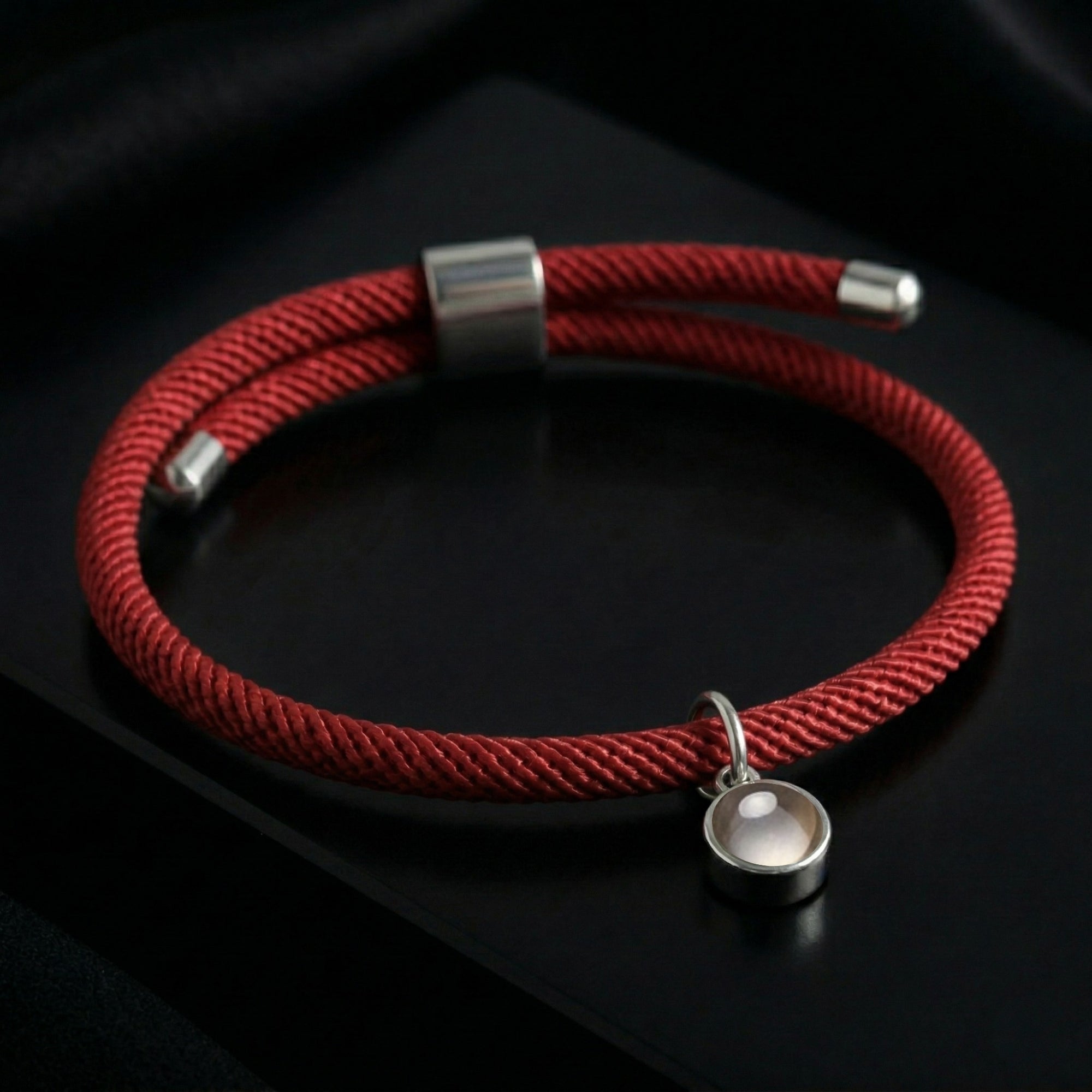 His/Her Adjustable Braided Rope photo Projection Bracelet- SnapEyelet