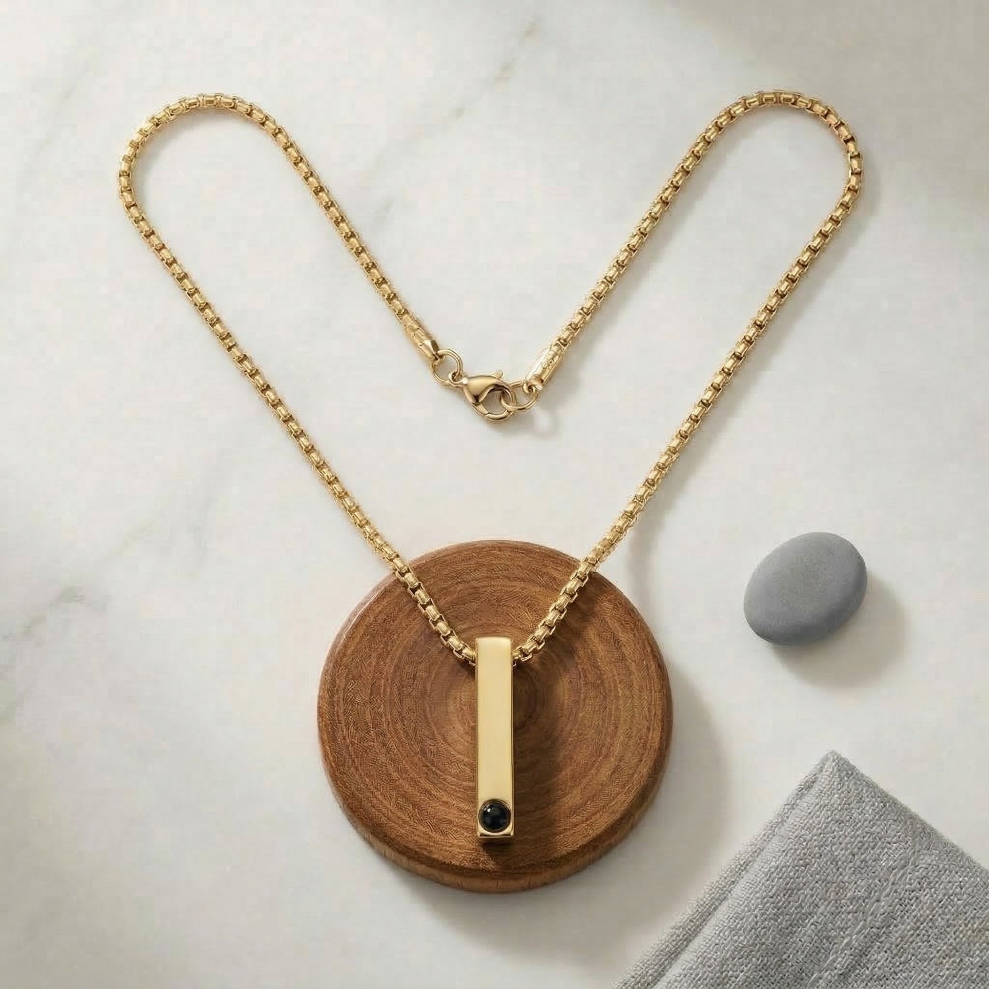 Pursonalised Photo projection Bar Necklace -SnapEyelet