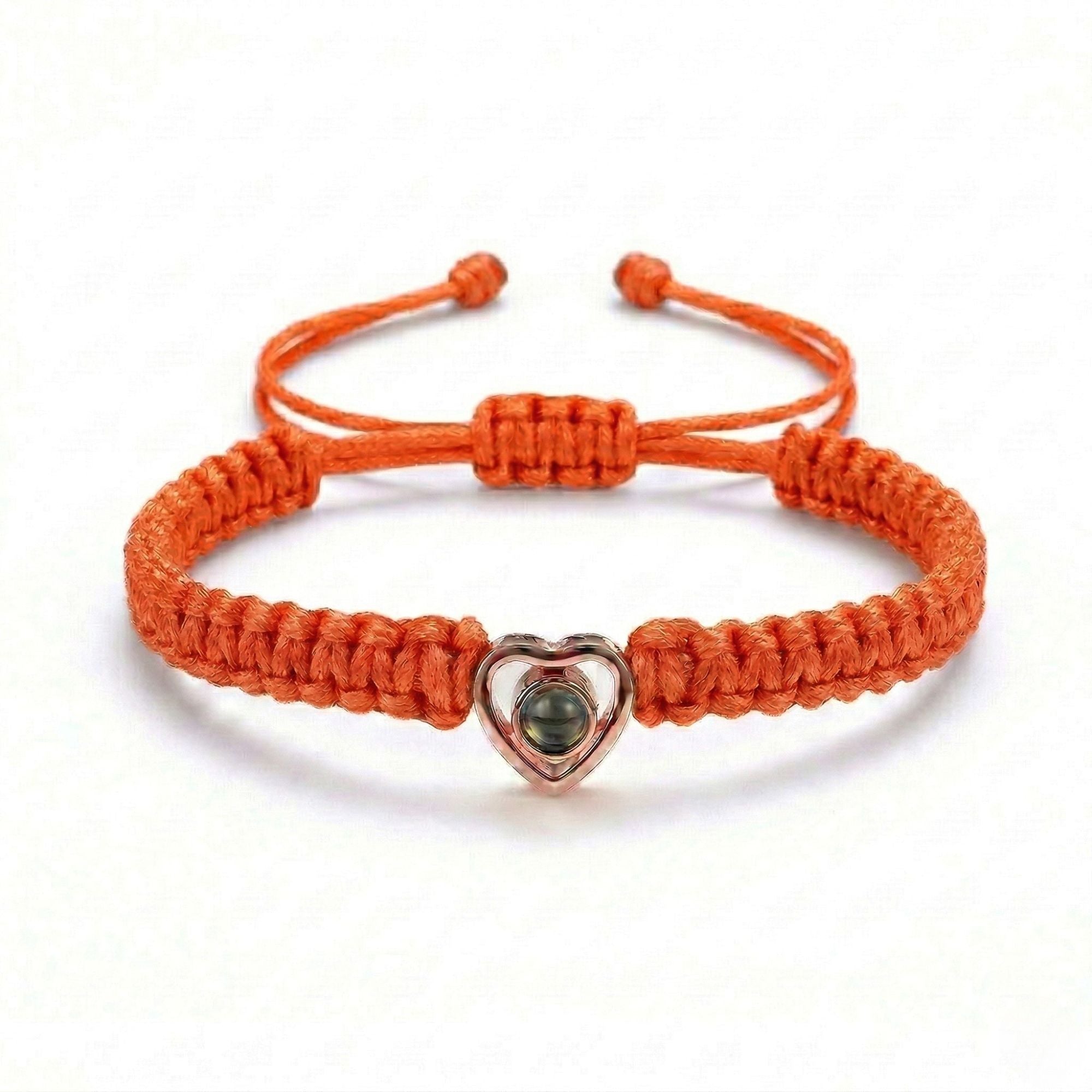 His/Her Braided Rope photo Projection heart Bracelet- SnapEyelet