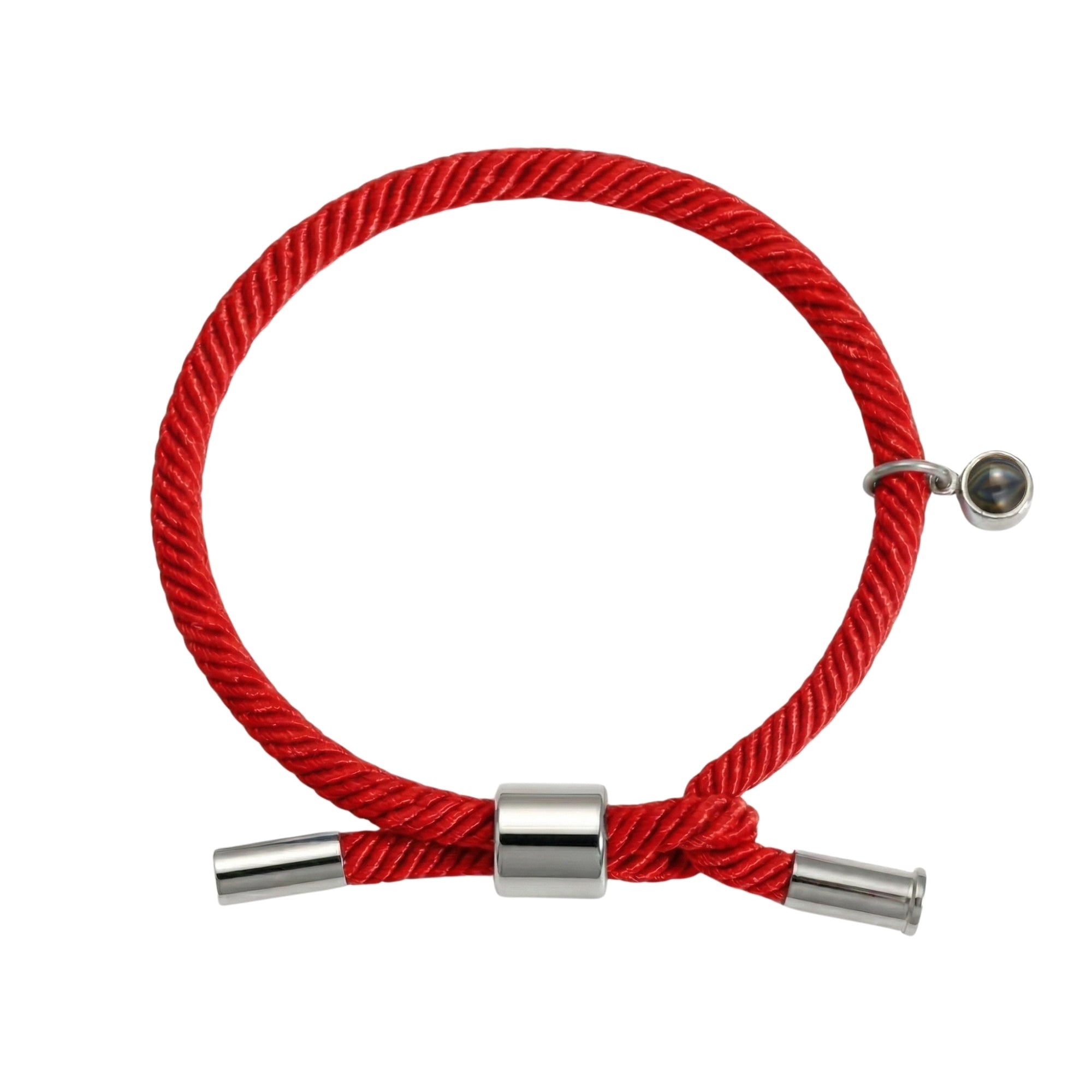 His/Her Adjustable Braided Rope photo Projection Bracelet- SnapEyelet