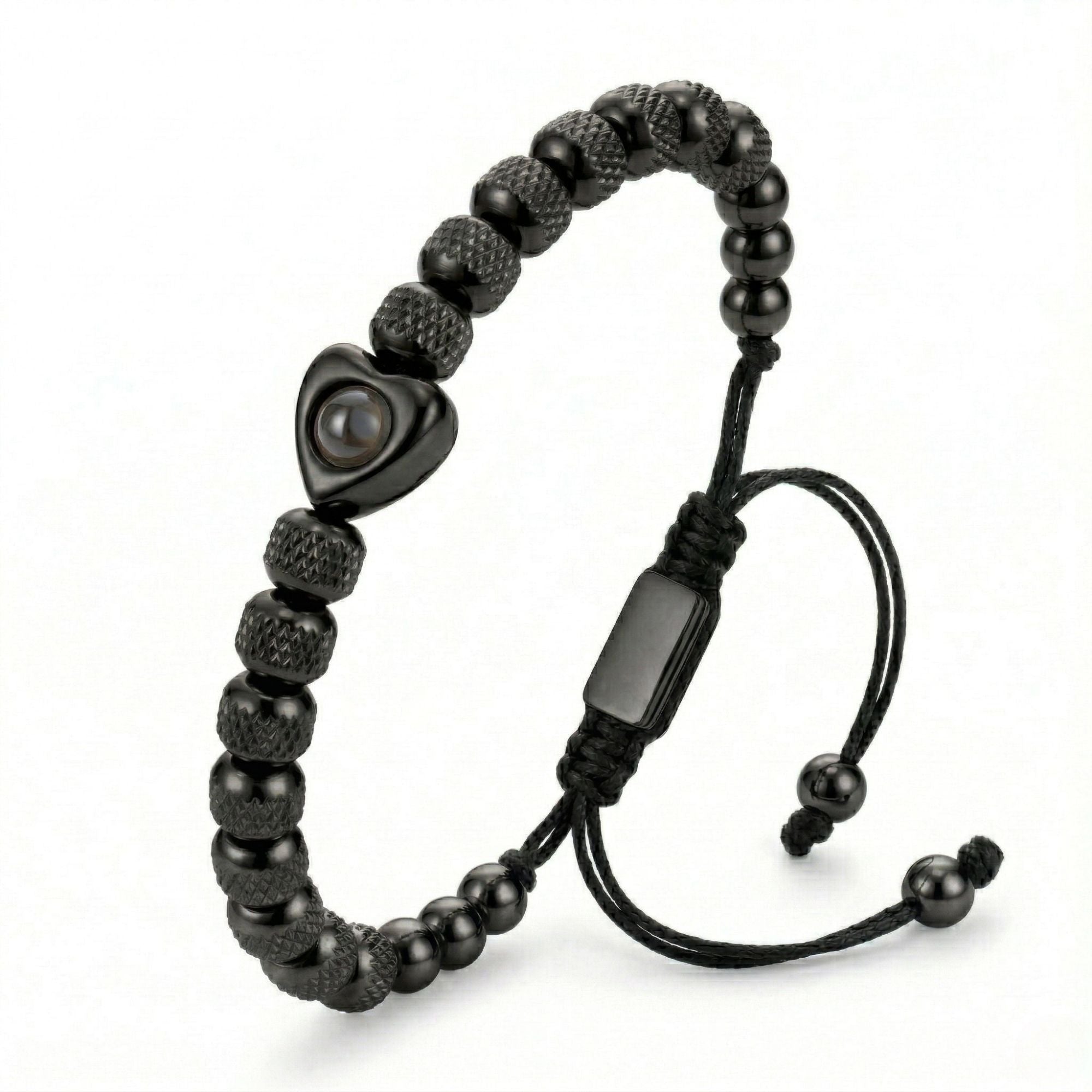 Titanium beads heart projection bracelet- SnapEyelet