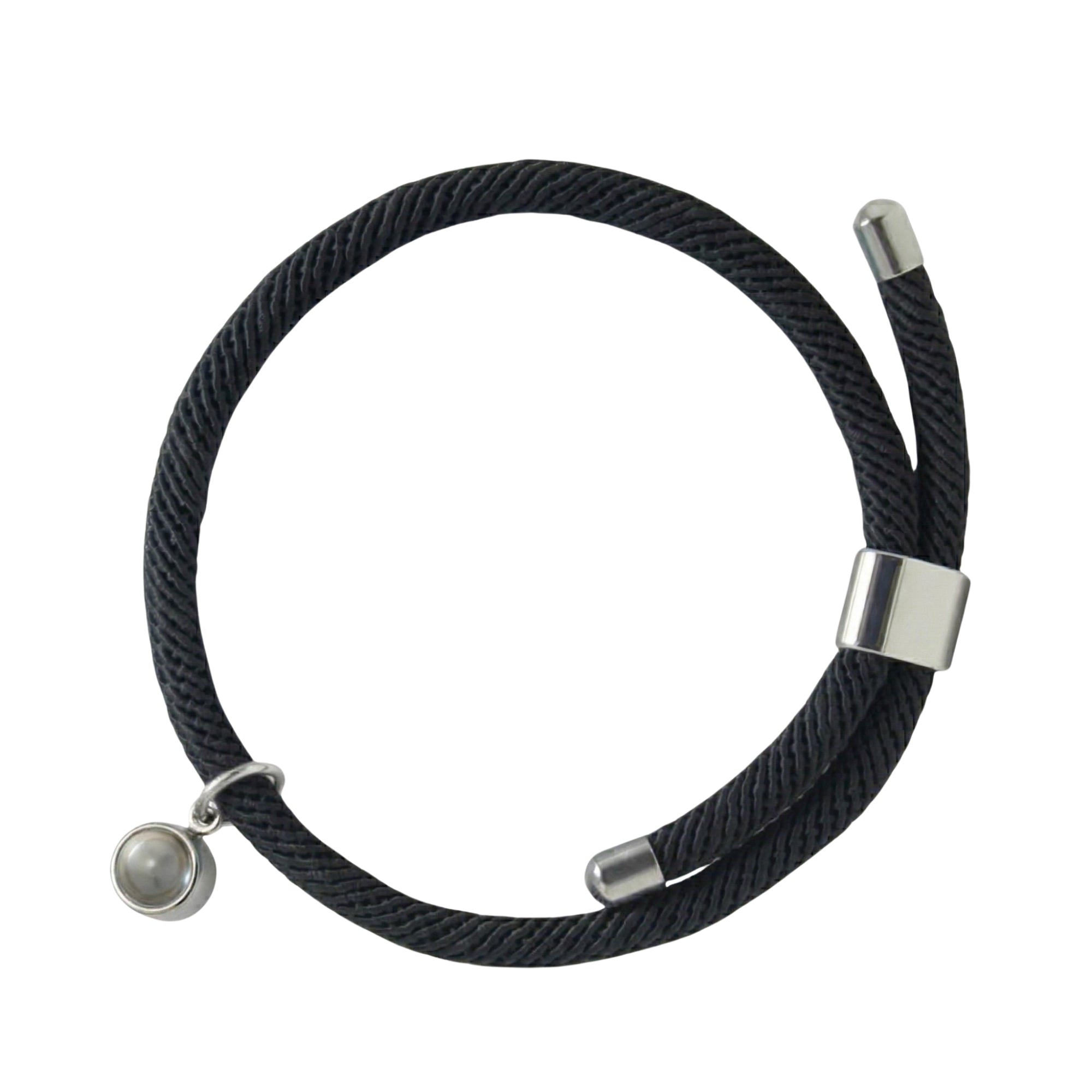 His/Her Adjustable Braided Rope photo Projection Bracelet- SnapEyelet