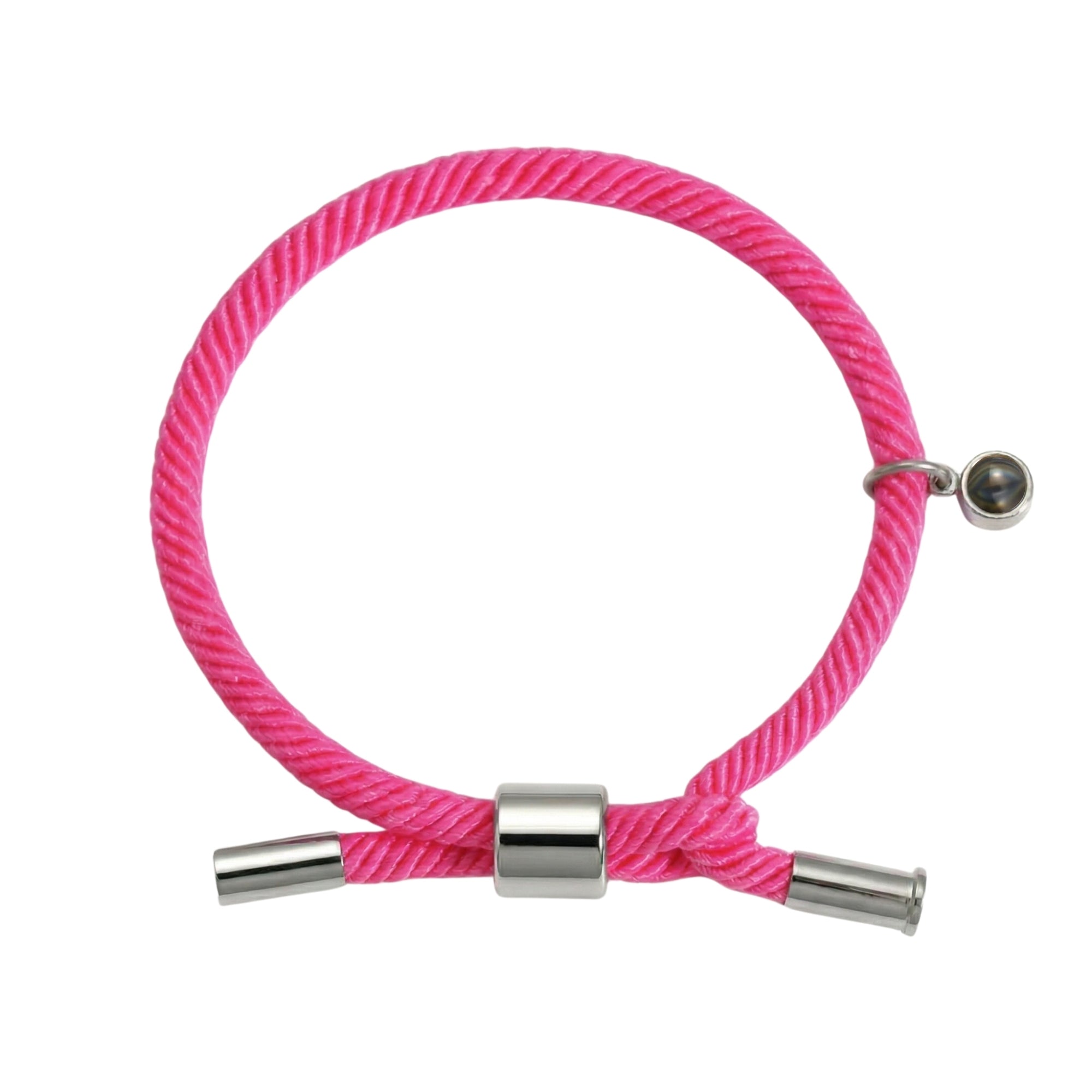 His/Her Adjustable Braided Rope photo Projection Bracelet- SnapEyelet