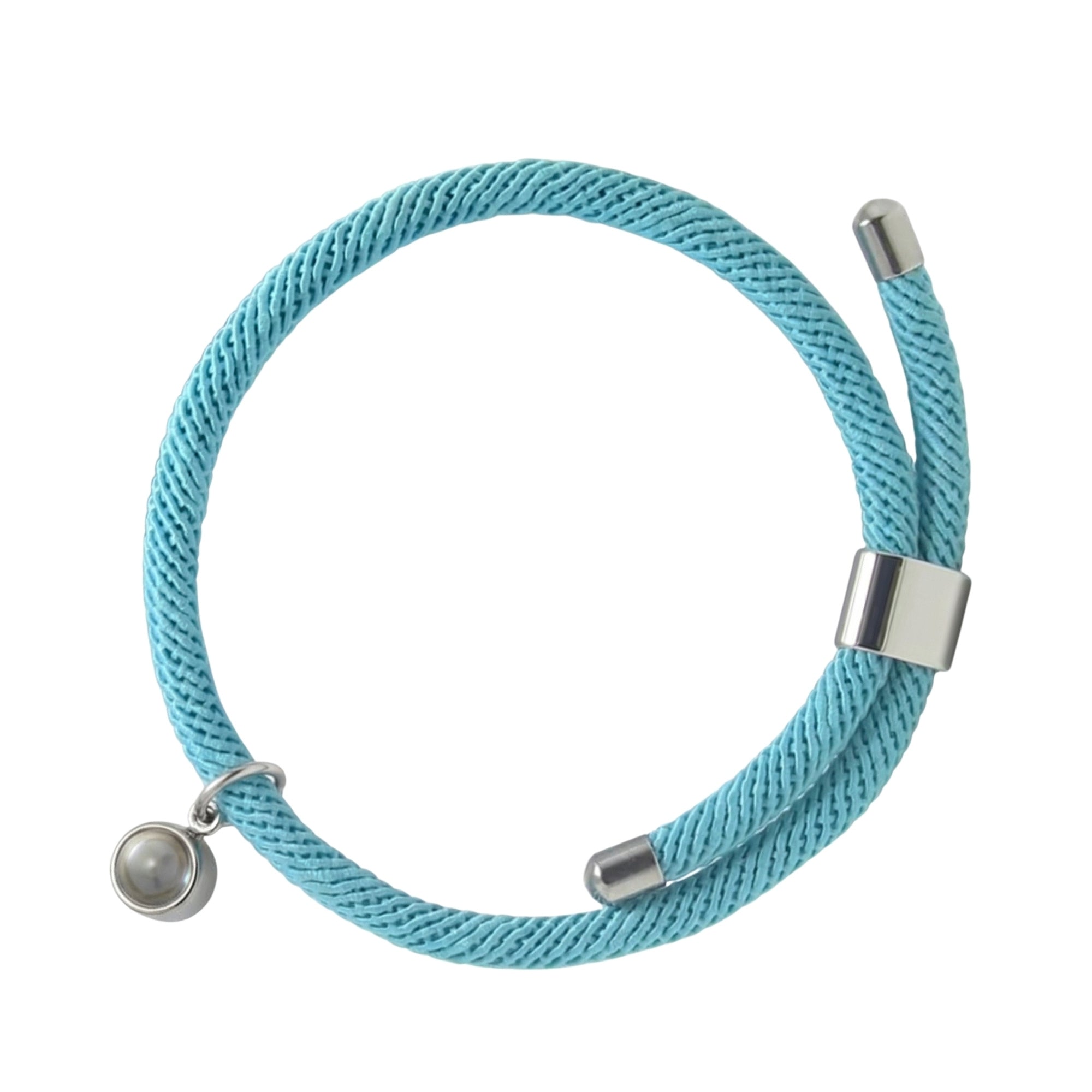 His/Her Adjustable Braided Rope photo Projection Bracelet- SnapEyelet